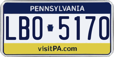 PA license plate LBO5170