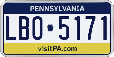 PA license plate LBO5171