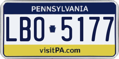 PA license plate LBO5177