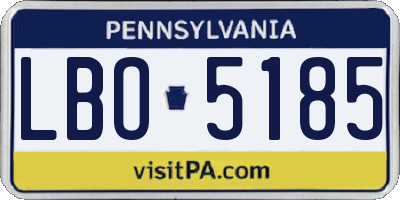 PA license plate LBO5185