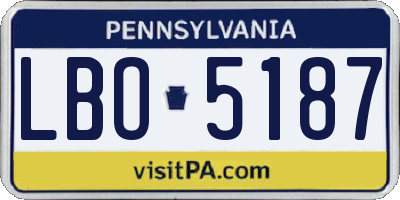 PA license plate LBO5187