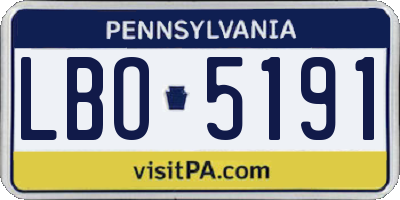 PA license plate LBO5191