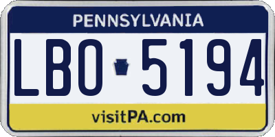 PA license plate LBO5194