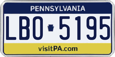 PA license plate LBO5195