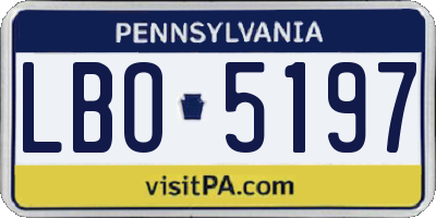 PA license plate LBO5197