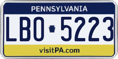 PA license plate LBO5223