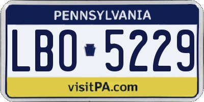 PA license plate LBO5229