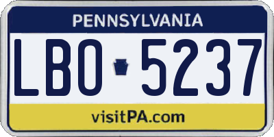 PA license plate LBO5237