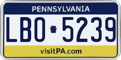 PA license plate LBO5239
