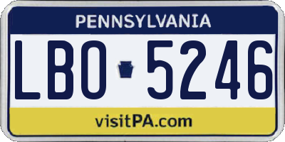 PA license plate LBO5246
