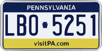 PA license plate LBO5251
