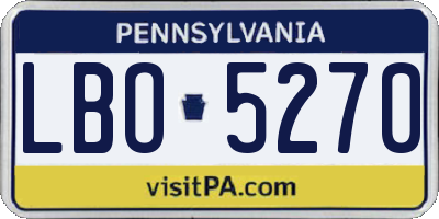 PA license plate LBO5270