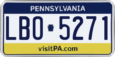 PA license plate LBO5271
