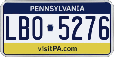 PA license plate LBO5276