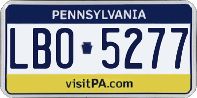 PA license plate LBO5277
