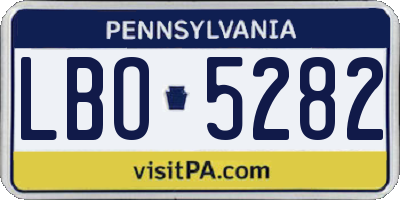 PA license plate LBO5282
