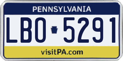 PA license plate LBO5291