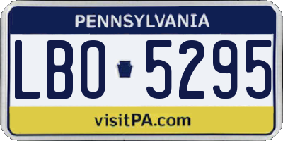 PA license plate LBO5295