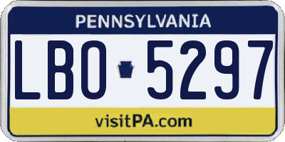 PA license plate LBO5297
