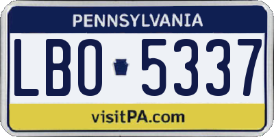 PA license plate LBO5337