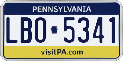 PA license plate LBO5341