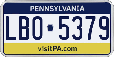 PA license plate LBO5379