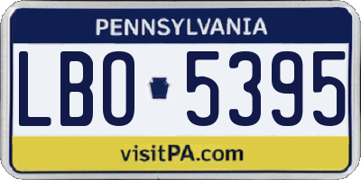 PA license plate LBO5395