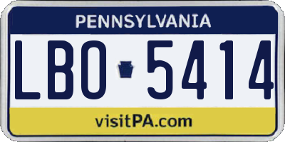 PA license plate LBO5414