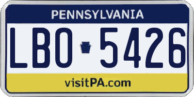 PA license plate LBO5426