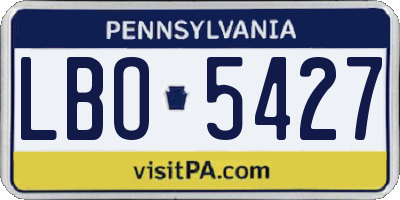 PA license plate LBO5427