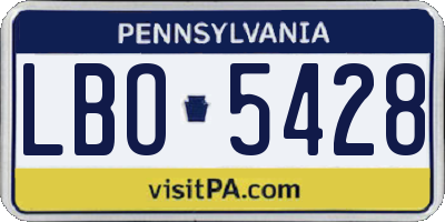 PA license plate LBO5428