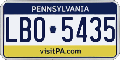PA license plate LBO5435