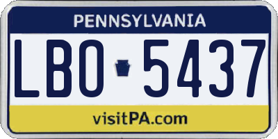 PA license plate LBO5437