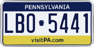 PA license plate LBO5441