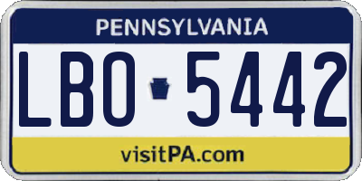 PA license plate LBO5442