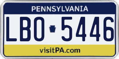 PA license plate LBO5446