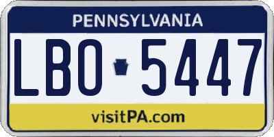 PA license plate LBO5447