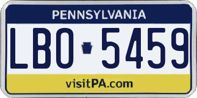 PA license plate LBO5459