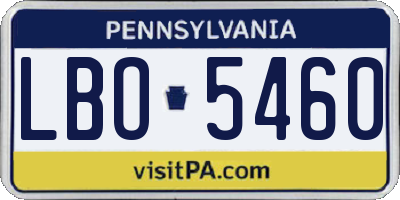 PA license plate LBO5460