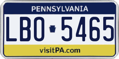 PA license plate LBO5465