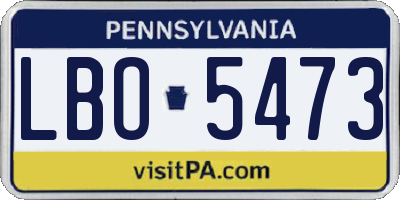 PA license plate LBO5473