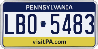 PA license plate LBO5483