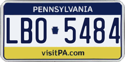 PA license plate LBO5484