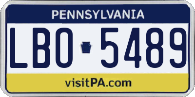 PA license plate LBO5489