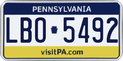 PA license plate LBO5492