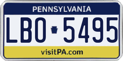 PA license plate LBO5495
