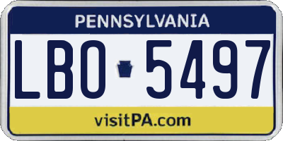 PA license plate LBO5497