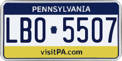 PA license plate LBO5507