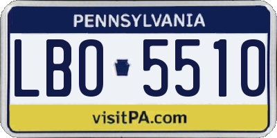 PA license plate LBO5510