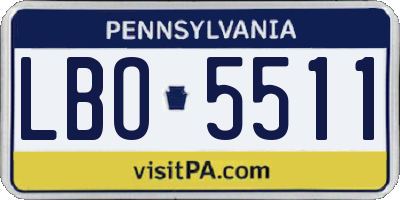 PA license plate LBO5511